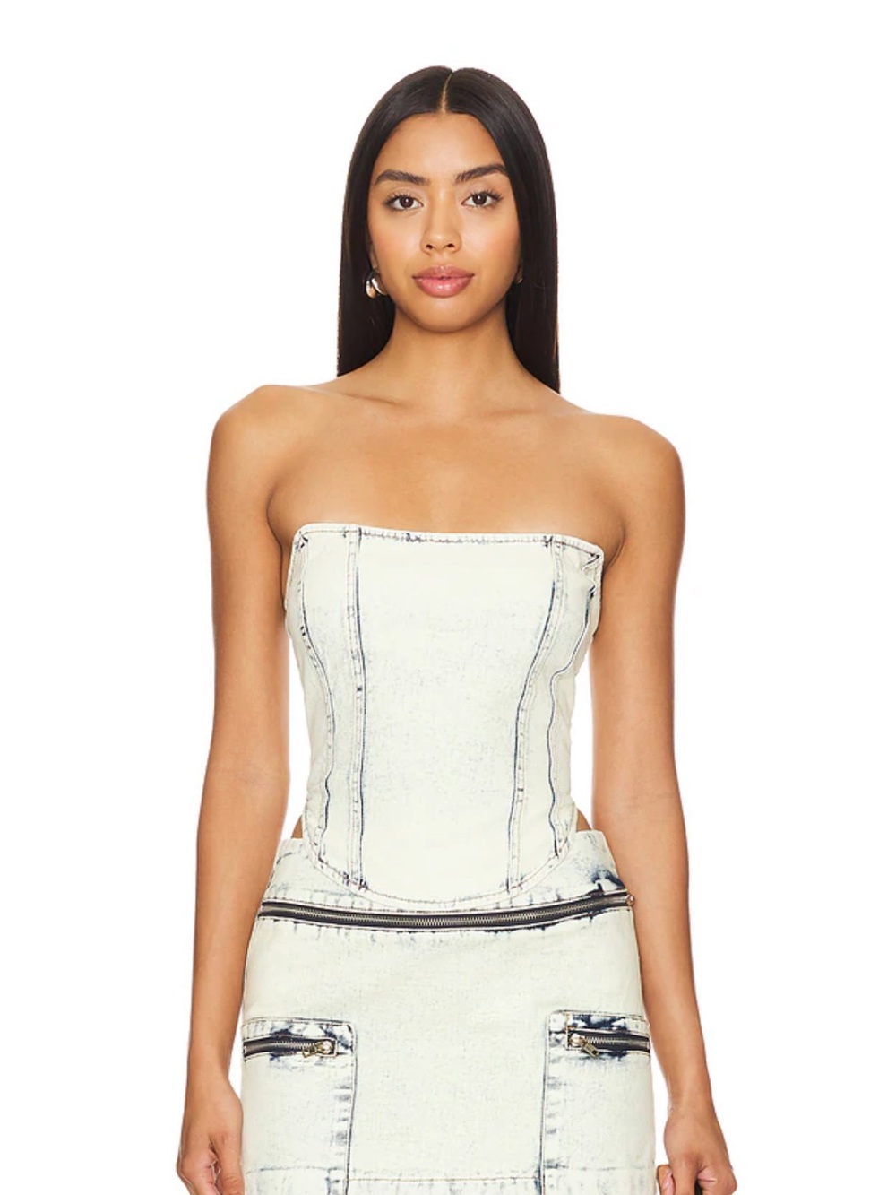 By.Dylan Zayne Corset Top Acid Wash NWT